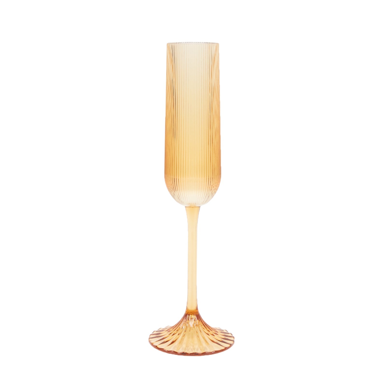 12 Pack Vintage Ribbed Champagne Flutes 4oz Amber Gold – Disposable Plastic Toasting Glasses - Image 2